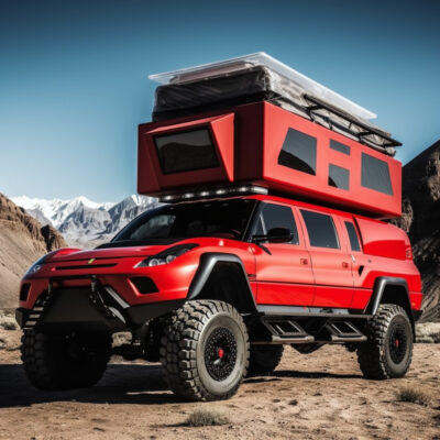 AI Generated Ferrari Pick -Up Truck in Mountains
