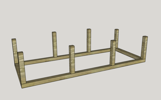 Camper van bed frame plans: bench seat bed frame - Step 2