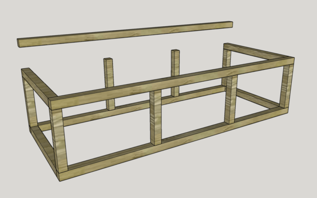 Camper van bed frame plans: bench seat bed frame - Step 3