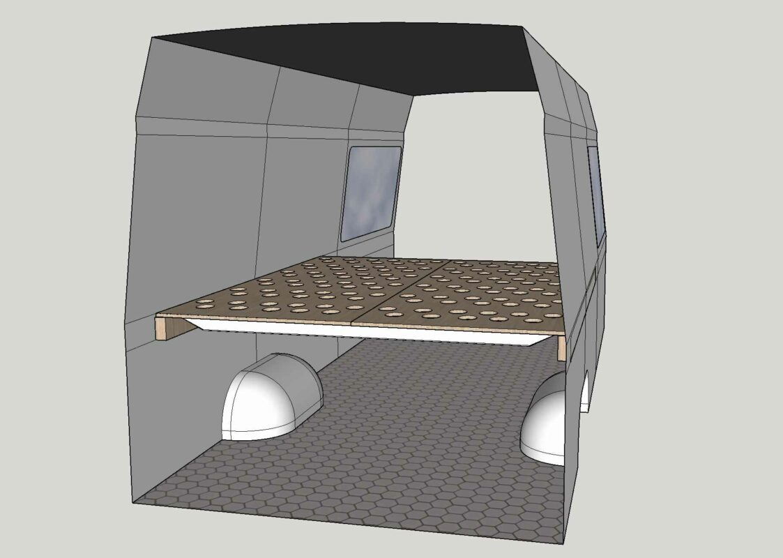 Van bed plans for platform DIY bed - securing plywood sheets to the beams