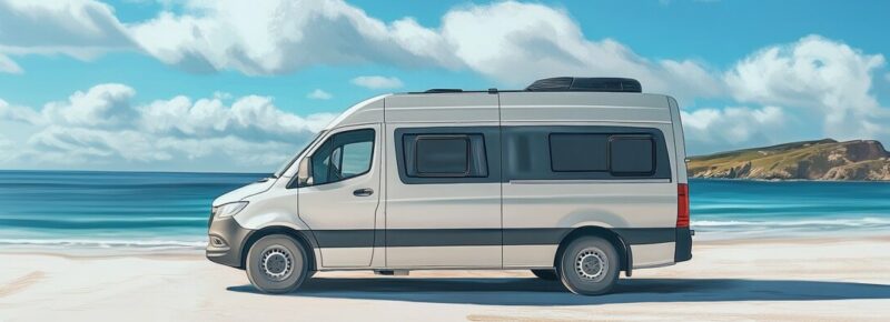 Sprinter van with installed side flares showing extended sleeping space and Van Speed capsule design