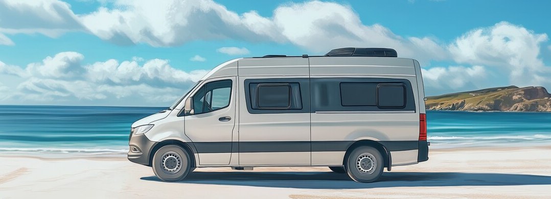 Sprinter van with installed side flares showing extended sleeping space and Van Speed capsule design